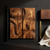 Layered Contour Wall Art in Four Carved Panels, view 4 — view 4