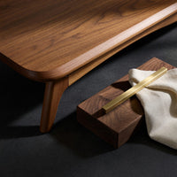 Warm Oak Media Console with Open Shelves and Drawers, view 4