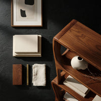 Stacked Offset Bookshelf in Solid Dark Walnut, view 4