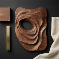 Nested Spiral Walnut Wall Relief with Open Center, view 4 — view 4