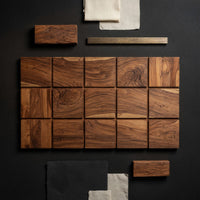 Solid Wood Headboard Minimal Grid Dark Contemporary Bedroom, view 4