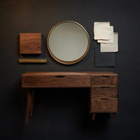 Solid Wood Dressing Table Handmade Vanity Desk With Storage Drawers, view 4
