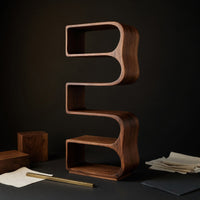 Solid Wood Standing Shelf Minimalist Sunlit Living Room, view 4