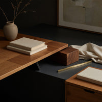Hand-Cut Cantilever Desk in Solid Wood with Steel Leg, view 4