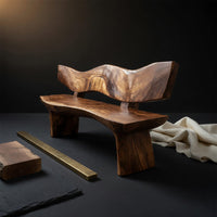 Solid Wood Outdoor Garden Bench Live Edge Entryway Natural Home Interiors, view 4