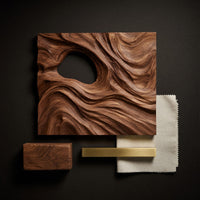 Undertow Carved Wood Wall Art Panel in Walnut, view 4 — view 4