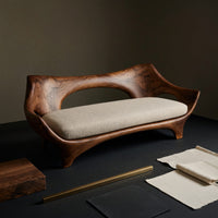Solid Wood Sofa With Sculptural Shape Home Living, view 4