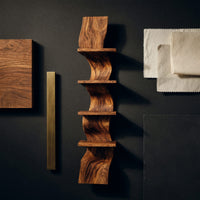 Solid Wood Wall Mounted Shelf Curved Floating Statement Living Room, view 4