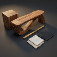 Minimal Organic Bench With Smooth Curved Form For Entryway, view 4
