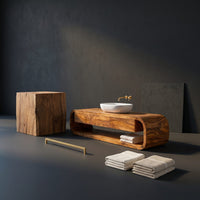 Solid Wood Bathroom Vanity Wall Mounted Modern, view 4