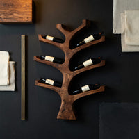 Solid Wood Wine Rack Rustic Wall Mounted Tree Branch Holder Kitchen, view 4