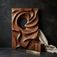 Coiled Dune Walnut Wall Art Panel with Open Center, view 4 — view 4