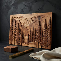 Layered Pine Forest Wall Art, Carved to Order in Solid Wood, view 4 — view 4