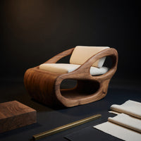 Solid Wood Chair Artistic Organic Lounge Home, view 4