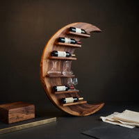 Solid Wood Wine Rack Minimalist Compact Holder Small Apartment, view 4