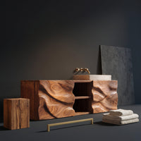 Solid Wood Bathroom Vanity Handcrafted Wall Modern, view 4
