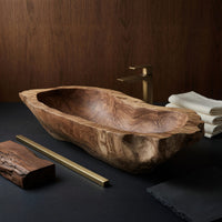 Solid Wood Sink Vanity Mid Century Wash Basin Bathroom, view 4