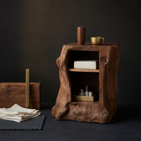 Solid Wood Nightstand Handcrafted Side Cabinet Bedroom, view 4