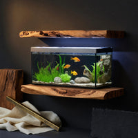 Solid Wood Aquarium Stand Cozy Living Room Rustic Floating Shelf, view 4