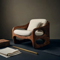 Solid Wood Chair Accent With Rounded Frame Living Room, view 4