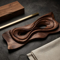 Looping Current Wall Relief, Hand Carved in Walnut, view 4 — view 4