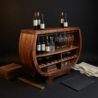 Solid Wood Bar Cabinet Wine With Wine Rack Dining Area, view 4
