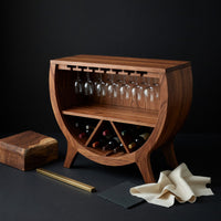 Solid Wood Bar Cabinet Wine With Bottle Storage Home, view 4