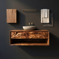 Solid Wood Bathroom Vanity Storage, view 4