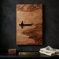 Lone Angler Wall Art for a Quiet Reading Corner, view 4 — view 4