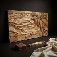 Palm and Dune Diptych, Two-Panel Carved Wood Wall Art, view 4 — view 4