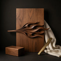 Walnut Drawn Out Into Flame, a Sculptural Wall Art Piece, view 4 — view 4