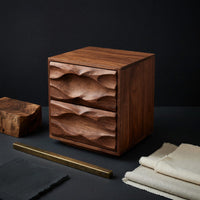 Solid Wood Nightstand With Sculpted Drawer Fronts Bedroom, view 4