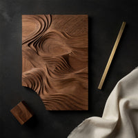 Layered Ridge Lines in Oak, a Carved Wall Panel, view 4 — view 4