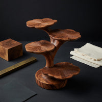 Wooden Accent Table Leaf Inspired Design For Sofa Area, view 4