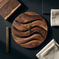 Solid Wood Clock Artistic Minimal Wall Living Room, view 4