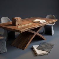 Contemporary Organic Edge Dining Table For Dining Interior, view 4