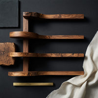 Solid Wood Spice Rack Mid Century Handmade Storage Kitchen Wall, view 4
