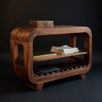 Solid Wood Bar Cabinet Wine With Rounded Edges Dining Island, view 4