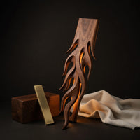 Light Escapes the Beam: Carved Walnut Wall Sculpture, view 4 — view 4