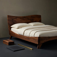 Solid Wood Bed Frame Set Headboard Bedroom, view 4