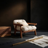 Solid Wood Chair Minimalist Accent Without Cushion Living, view 4