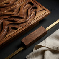 Tidepool Acacia Media Console with Deep Carved Relief, view 4
