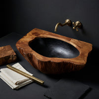 Solid Wood Sink Vanity Mid Century Wall Mounted Bathroom Unique Bathroom, view 4