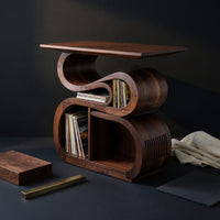 Solid Wood Record Player Stand Mid Century Console Vinyl Collection Area, view 4
