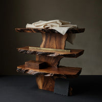Solid Wood Standing Shelf Farmhouse Large Display Entryway Storage Rustic, view 4