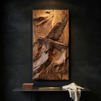 Live-Edge Eagle Wall Panel, Made to Order in Solid Wood, view 4 — view 4
