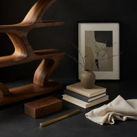 Wave Bookshelf in Solid Hardwood with Live Edge Shelves, view 4