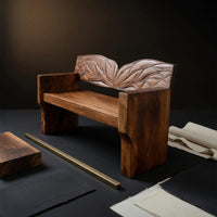 Solid Wood Outdoor Garden Bench Solid Entryway Natural Style Home, view 4