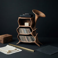 Solid Wood Record Player Stand Handcrafted Media Console, view 4