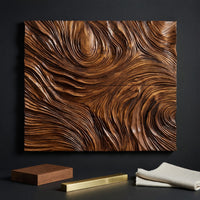 Whorls and Ridges Carved Into a Square Wall Panel, view 4 — view 4